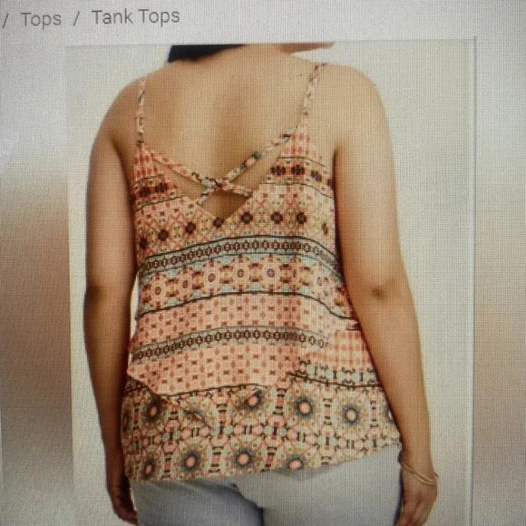 Torrid Mosaic Print Layered Criss Cross Back Cami Boho Print Layered size 2X - Picture 2 of 10